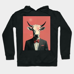 Man cow surreal collage Hoodie